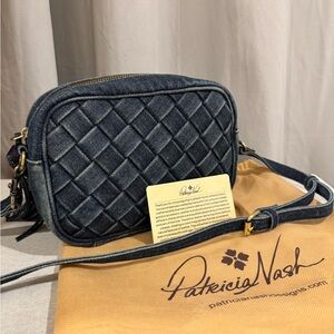 Patricia Nash Blue Quilted Crossbody Bag